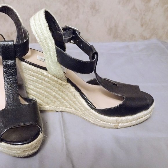 Steve Madden P Wade Black Espadrille Platform Wedge Sandals Size 7M - Picture 4 of 10